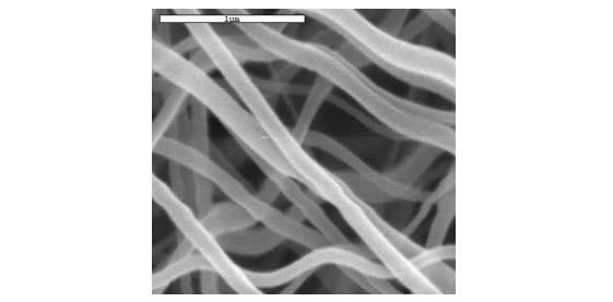 شکل 8: لایه نانو فیلتر تولیدی توسط روش الکترو اسپینینگ