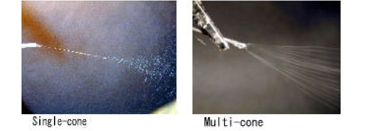 شكل ۸: انواع نازلهاي توليد كننده شبكه الياف در دستگاه الكترواسپينيگ